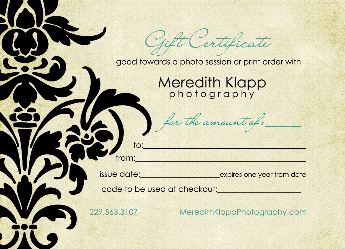 Gift Certificates Available! » Meredith Klapp Photography